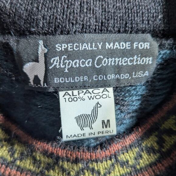 Peruvian Made Alpaca Scrollwork Design Sweater - Picture 5 of 11